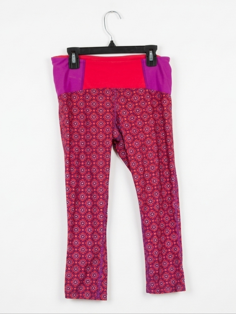 ​Prana Girls Size Small Cropped Leggings – Pink Geometric Print 🤸‍♀️​